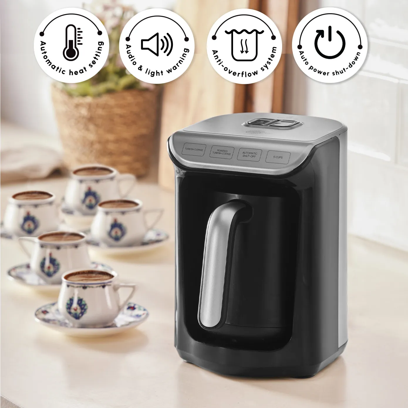 Karaca Hatır Köz Turkish Coffee Maker, 535W, Anthracite - Image 4