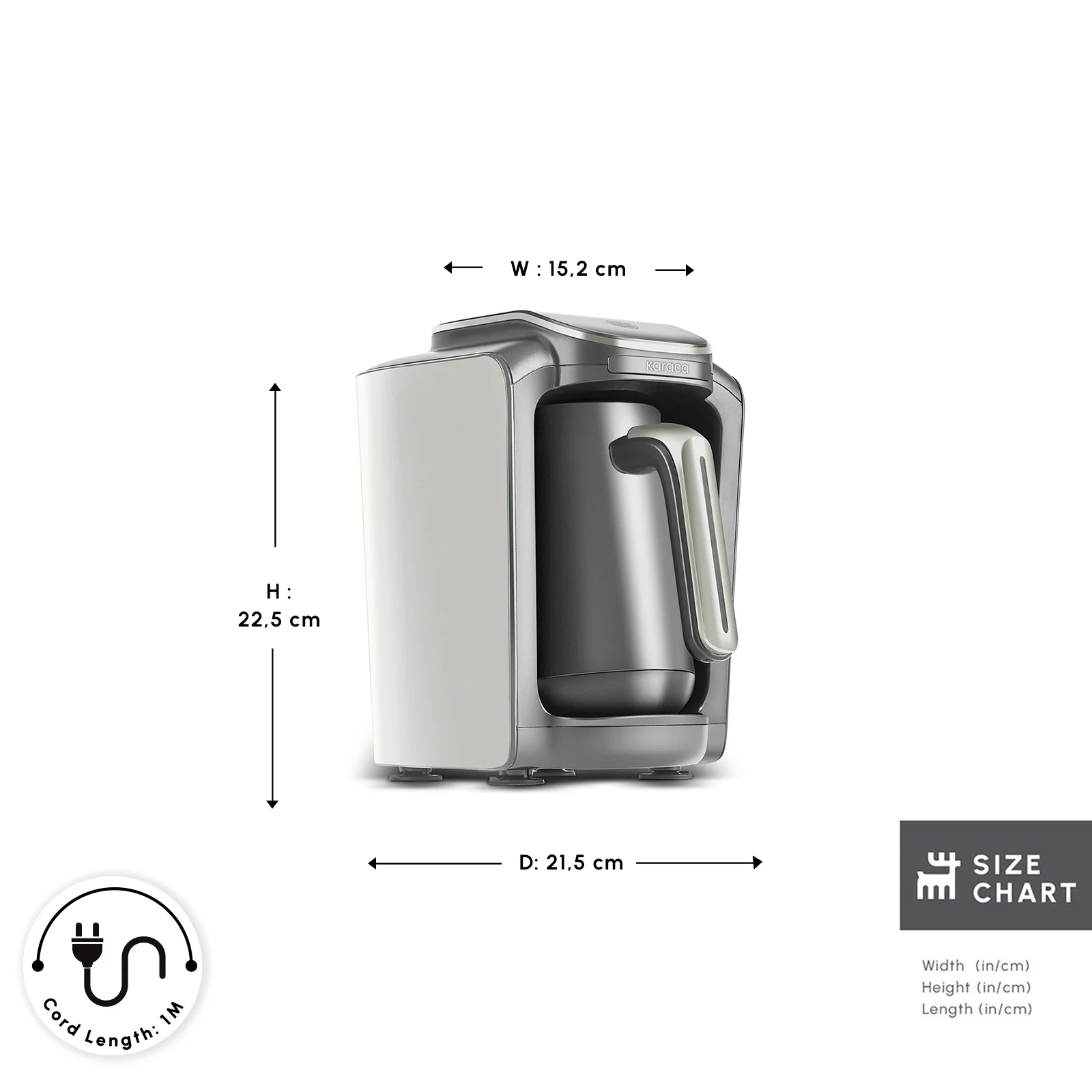 Karaca Hatır Neo Turkish Coffee Maker, 535W, Starlight - Image 2