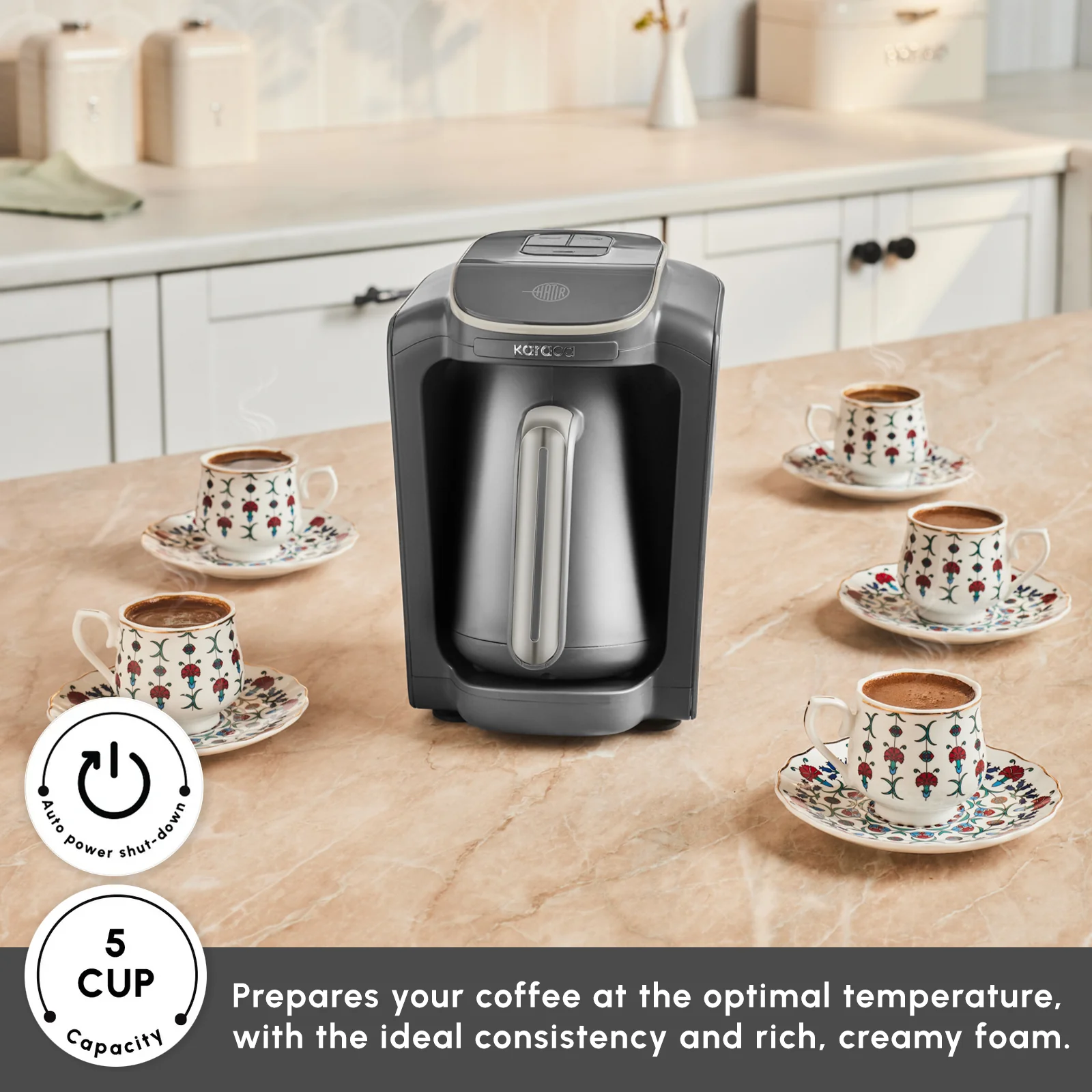 Karaca Hatır Neo Turkish Coffee Maker, 535W, Starlight - Image 3