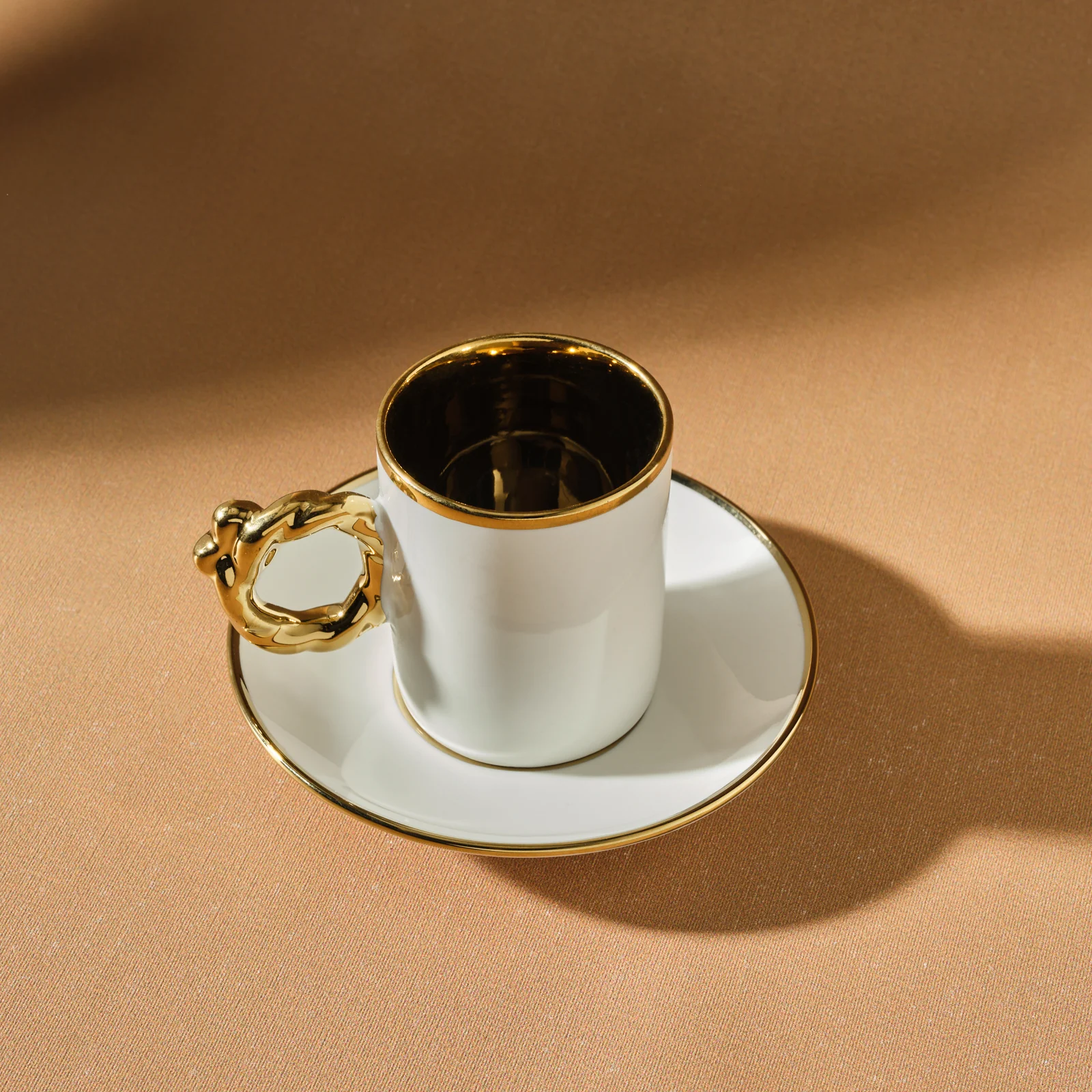 Karaca Heart-Shaped 12-Piece Bone China Espresso Turkish Coffee Cup Set for 6 People, 80ml, White - Image 3