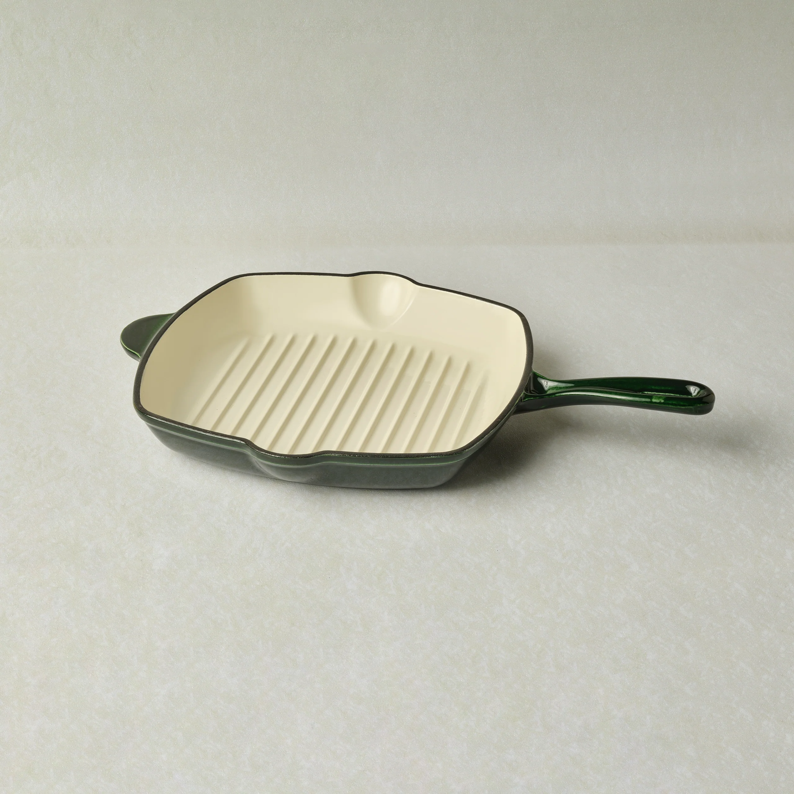 Karaca Heritage Enamelled Cast Iron Grill Pan, 26 cm, Green - Image 2