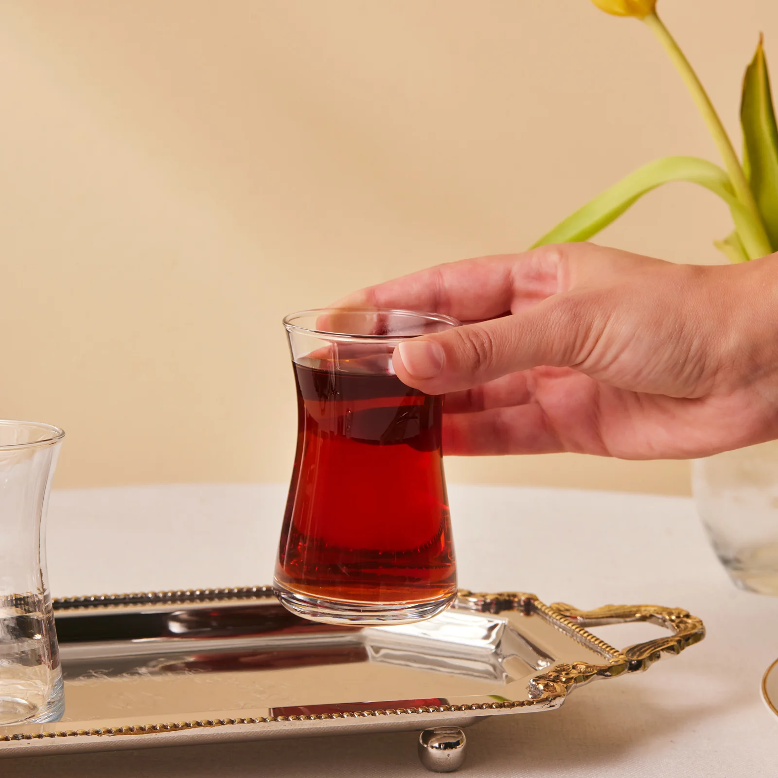 Karaca Heybeli 6-Piece Tea Glass Set for 6 People, 170ml - Image 3