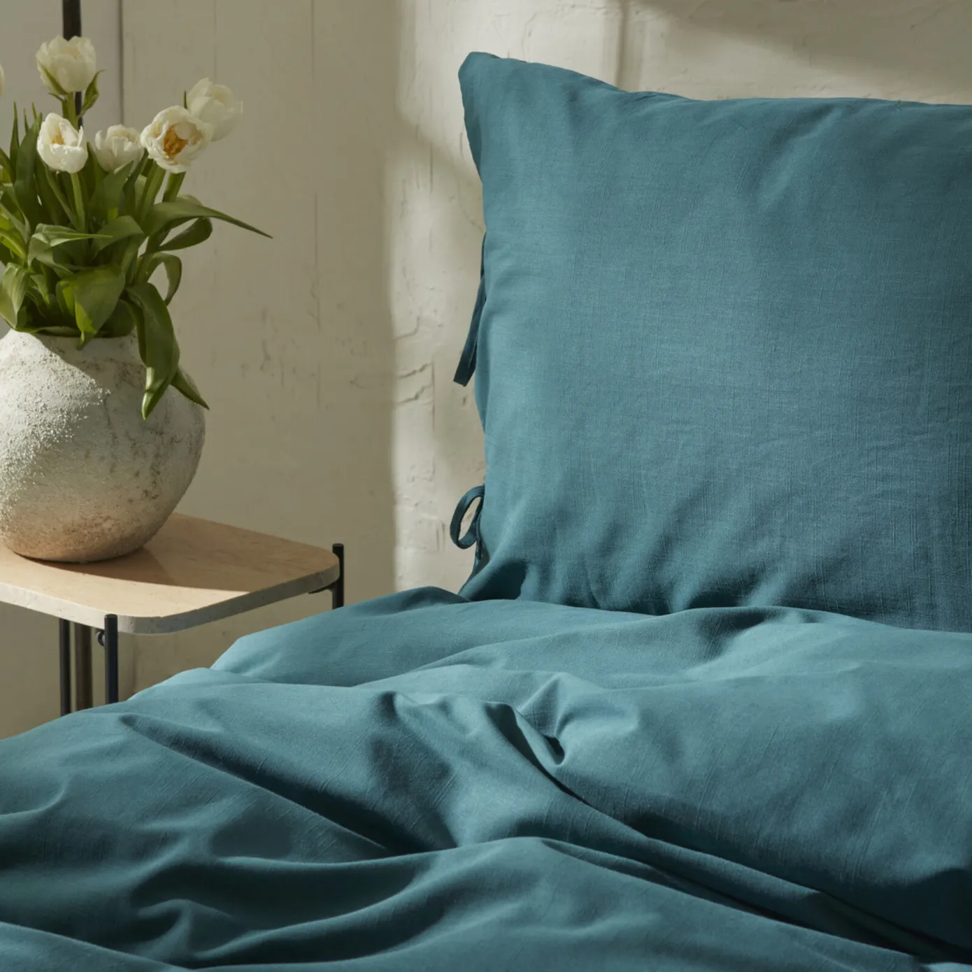 Karaca Home 4 Elements 100% Turkish Cotton Duvet Cover Set with Bed Sheet, Double, Petrol - Image 4