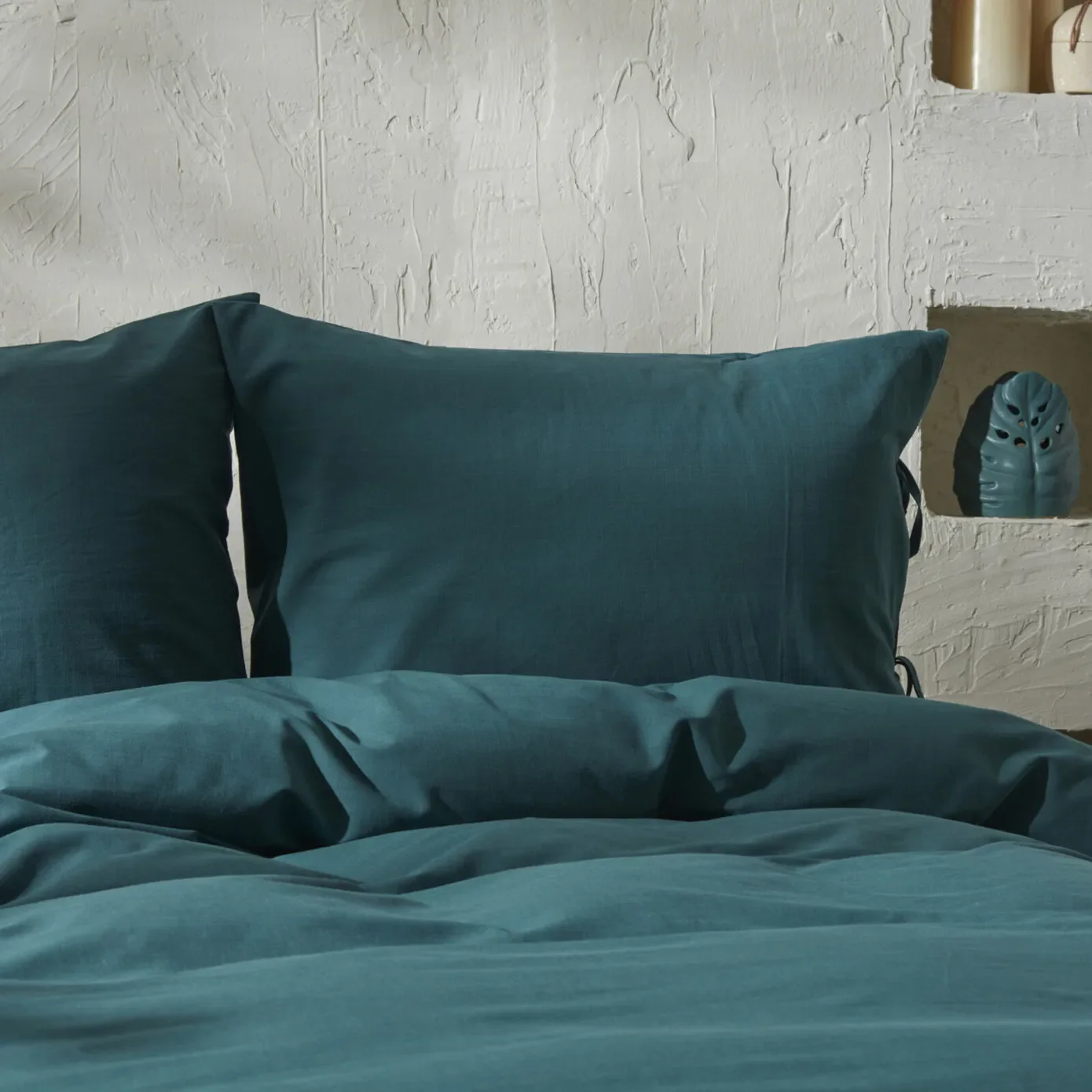 Karaca Home 4 Elements 100% Turkish Cotton Duvet Cover Set with Bed Sheet, Double, Petrol - Image 5