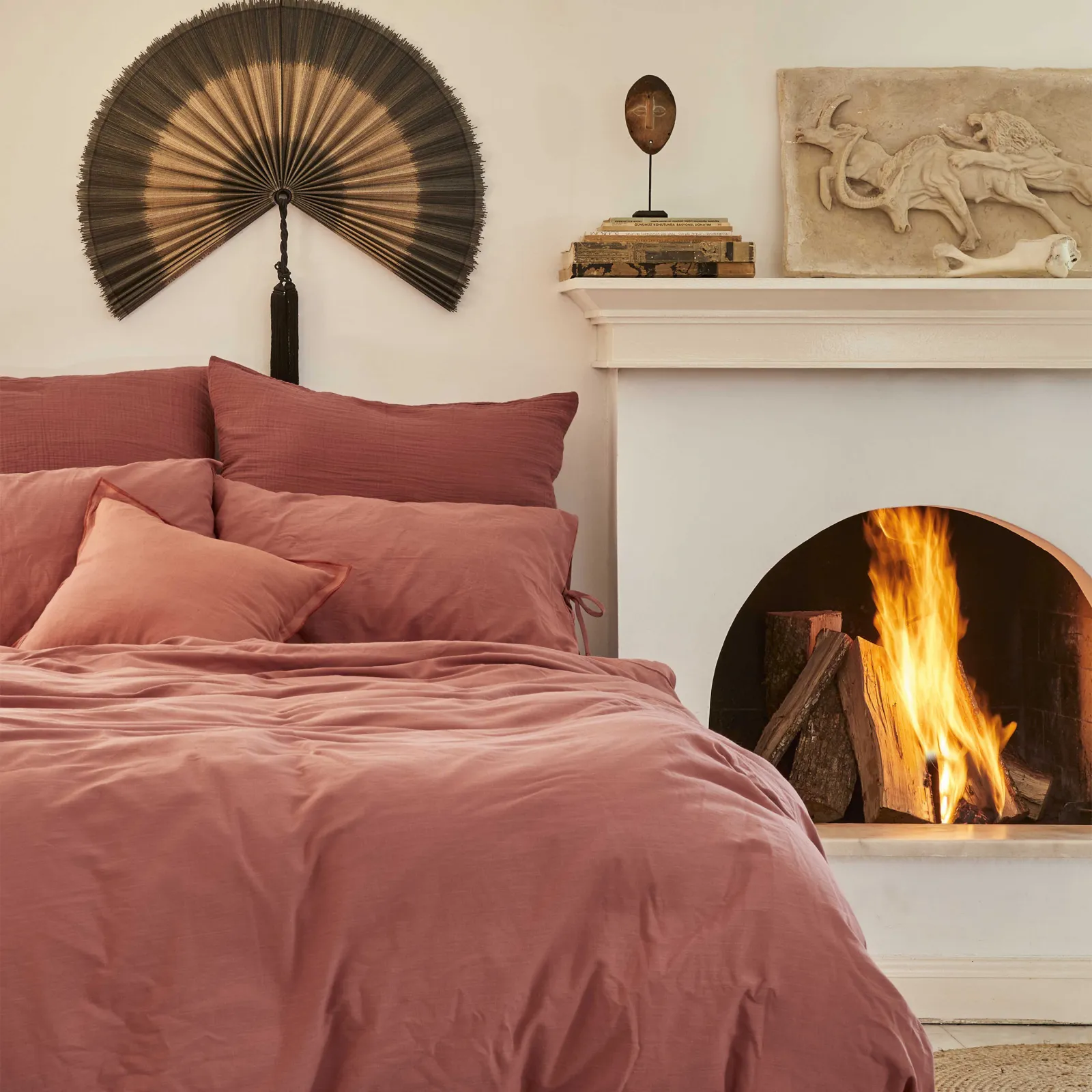Karaca Home 4 Elements 100% Turkish Cotton Duvet Cover Set with Bed Sheet, Single, Terracotta - Image 2