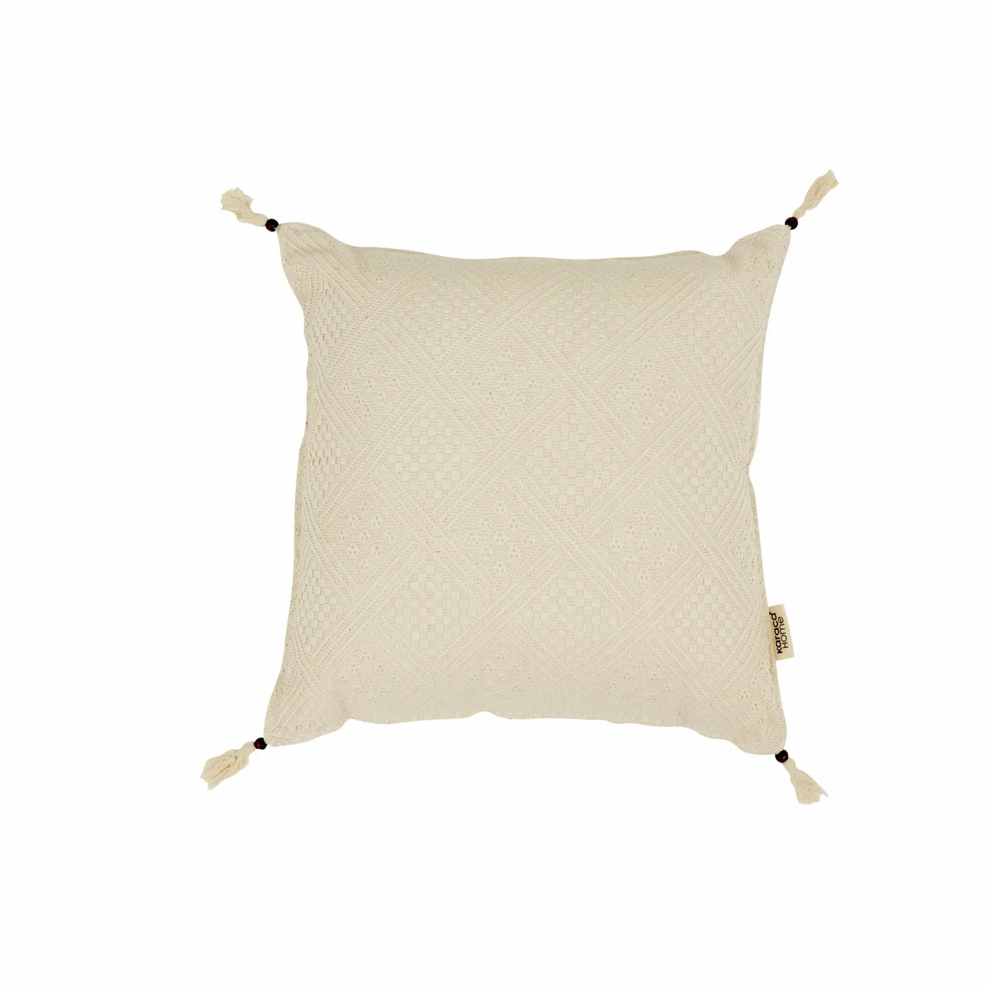 Karaca Home Arven Filled Cushion, 43cmx43cm, Ecru - Image 2