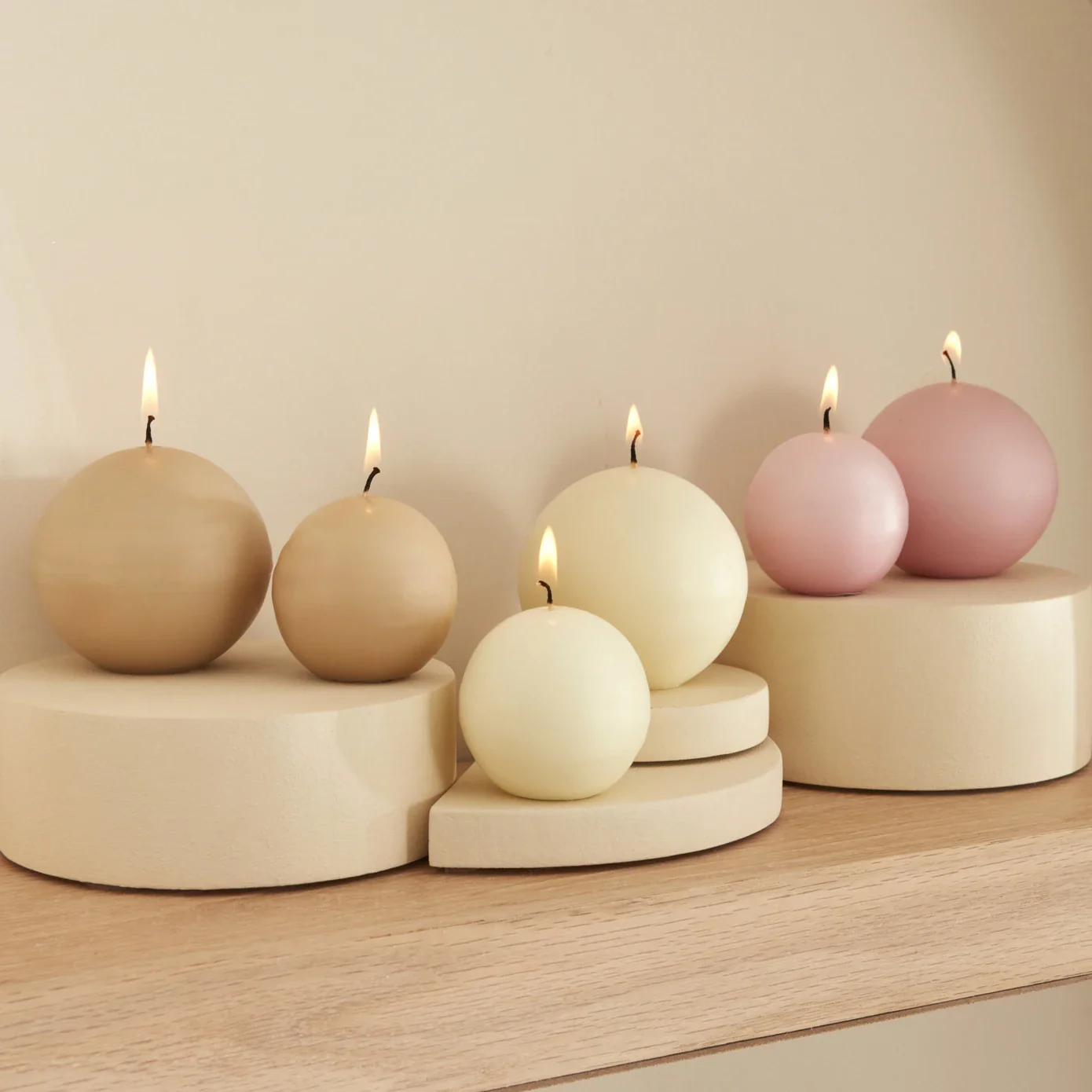 Karaca Home Ball Candle, 6cm, Light Pink - Image 3