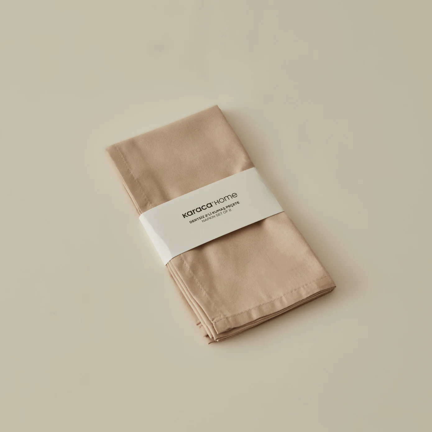 Karaca Home Belle 2-Piece Fabric Napkin, 40x40cm, Beige - Image 2