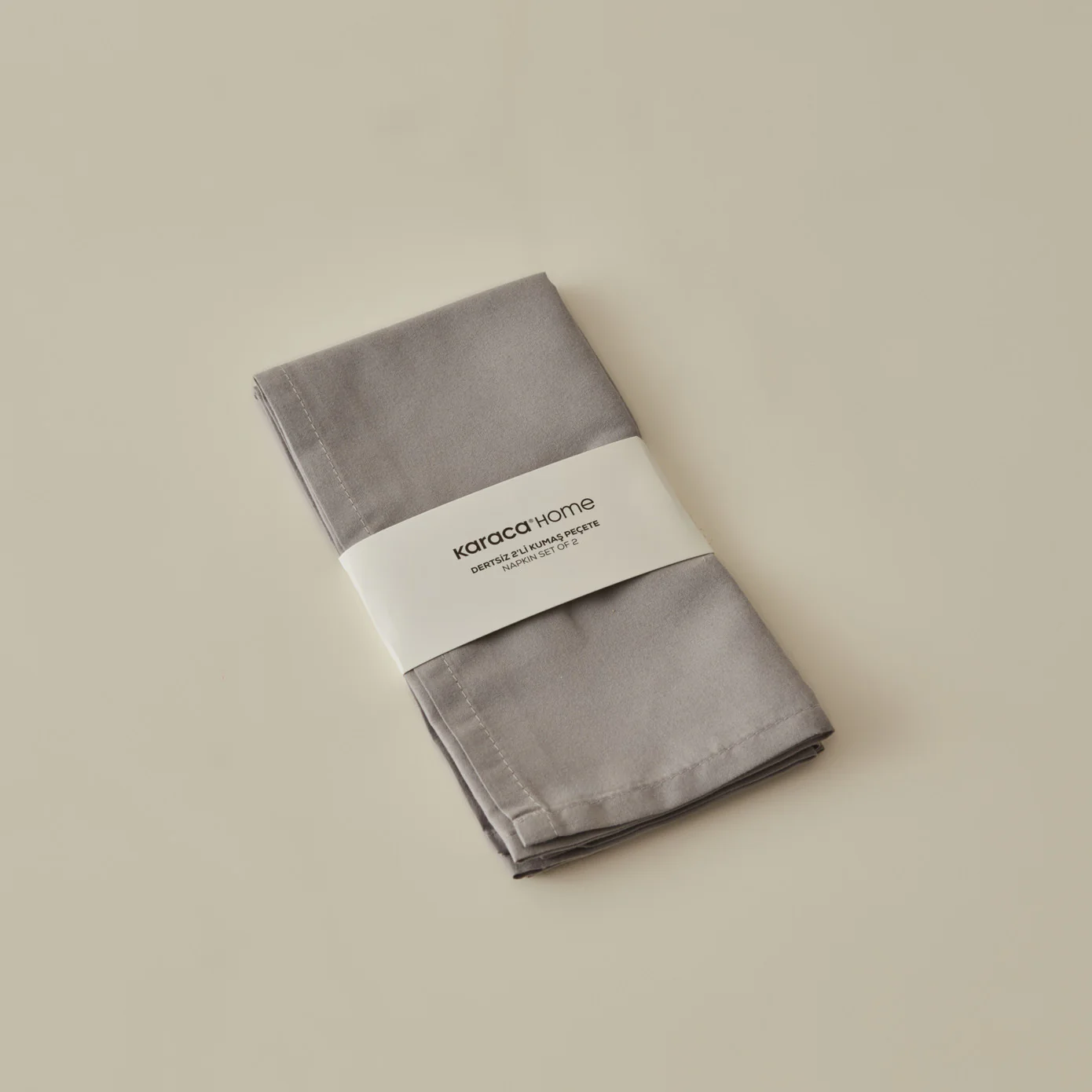 Karaca Home Belle 2-Piece Fabric Napkin, 40x40cm, Grey - Image 2