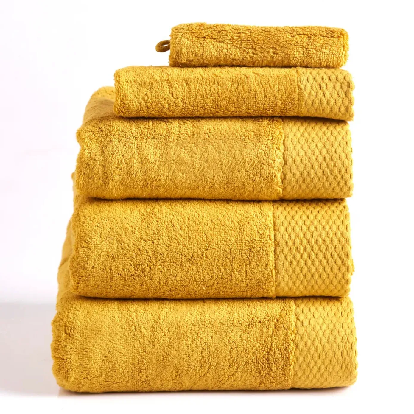 Karaca Home Chandler Modal 100% Turkish Cotton Towel Set, Mustard - Image 2