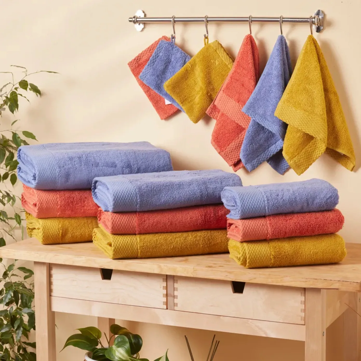 Karaca Home Chandler Modal 100% Turkish Cotton Towel Set, Mustard - Image 5