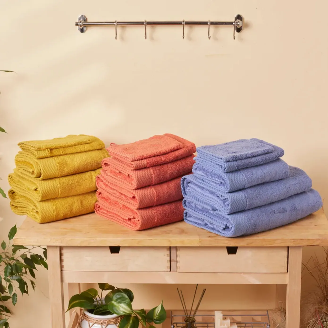 Karaca Home Chandler Modal 100% Turkish Cotton Towel Set, Mustard - Image 6