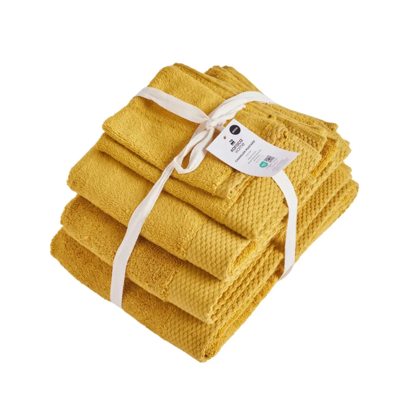 Karaca Home Chandler Modal 100% Turkish Cotton Towel Set, Mustard - Image 7