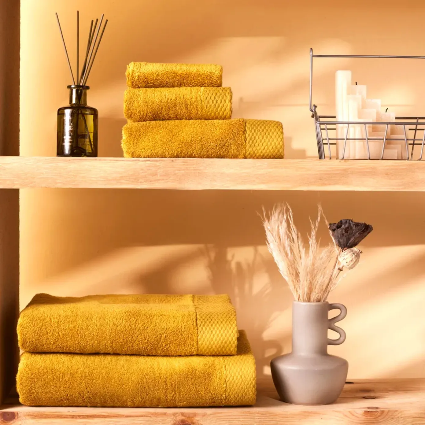 Karaca Home Chandler Modal Bath Towel, 100cmx150cm, Mustard - Image 3