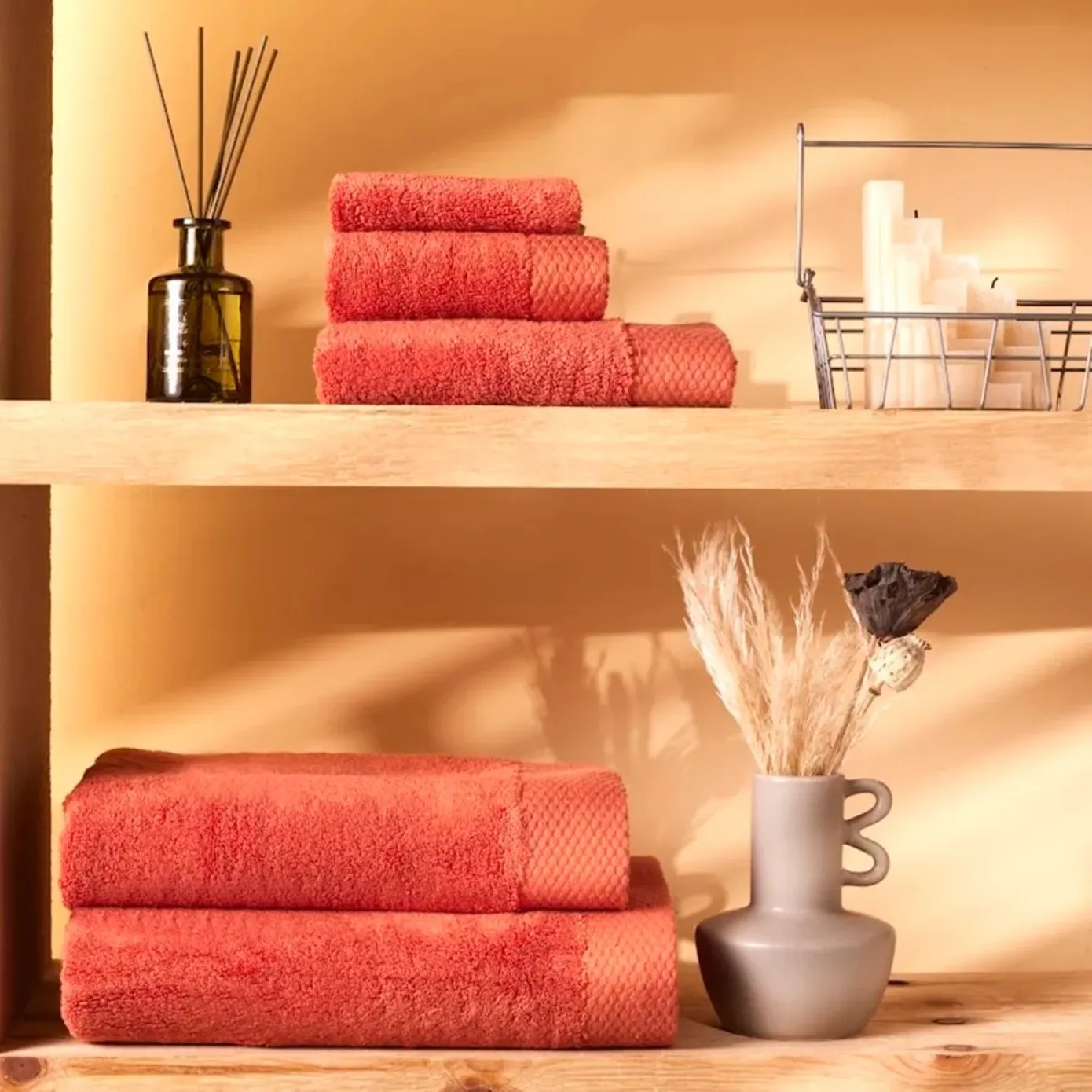 Karaca Home Chandler Modal Guest Towel, 30cmx50cm, Coral - Image 3