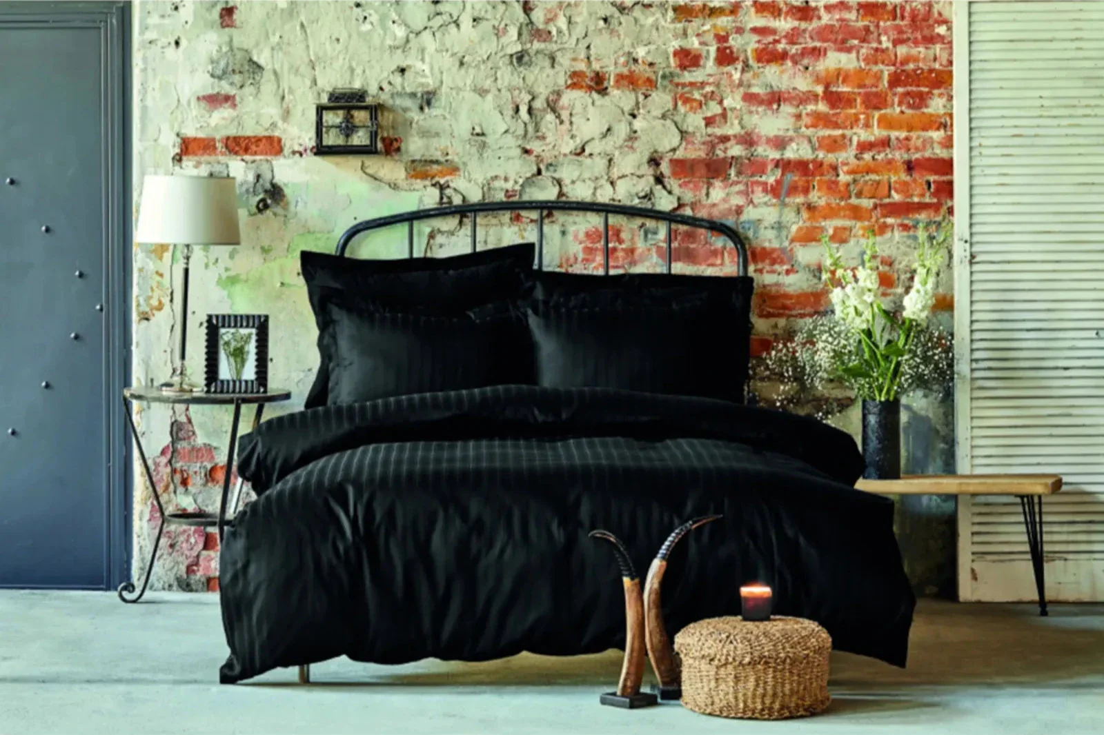 Karaca Home Charm Bold 100% Turkish Cotton Duvet Cover Set with Bed Sheet, Single, Black - Image 3