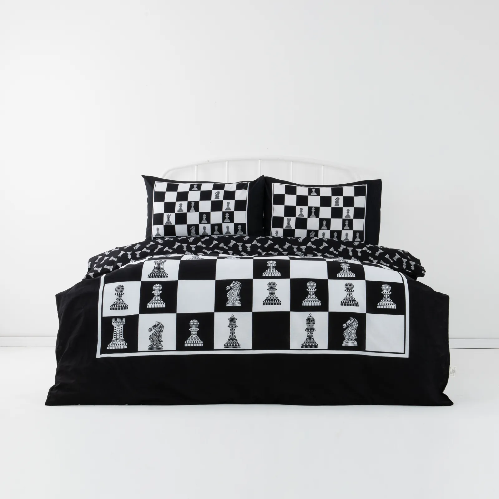 Karaca Home Chess 100% Turkish Cotton Duvet Cover Set, Double, Multi