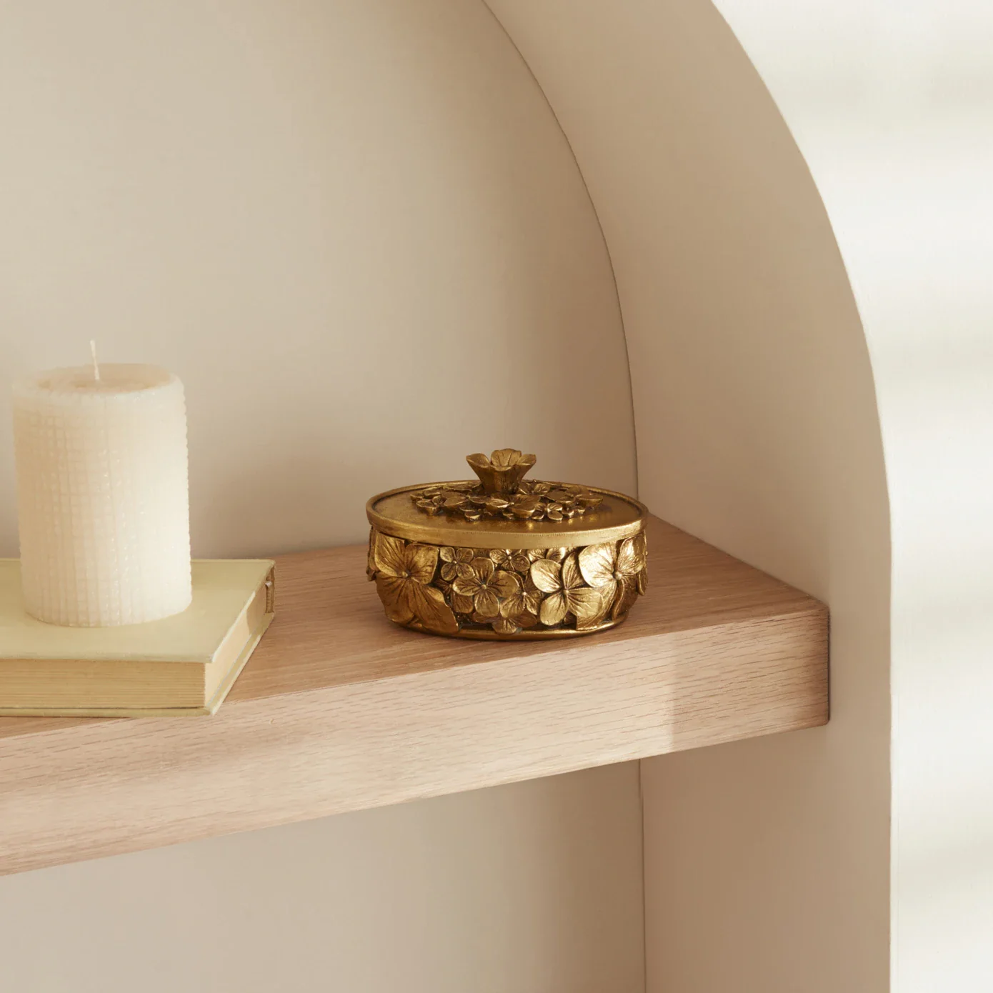 Karaca Home Coretta Gold Decorative Box, 13x10cm, Gold