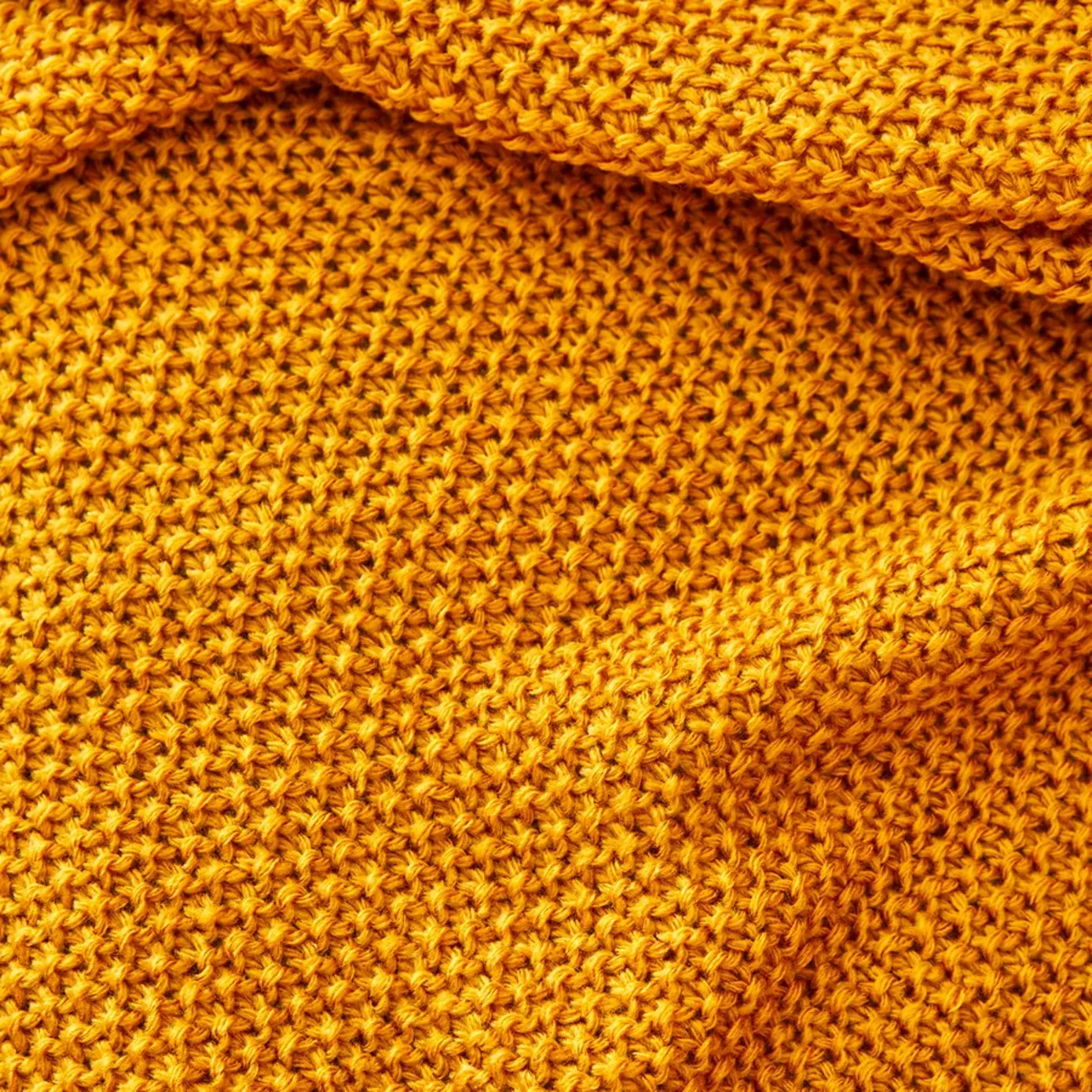 Karaca Home Double Seed Stitch Throw, 130cmx170cm, Ochre - Image 3