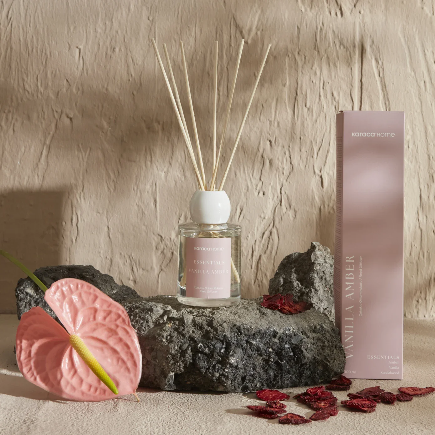 Karaca Home Vanilla Amber Reed Diffuser, 100 ml, Dusty Rose - Image 2