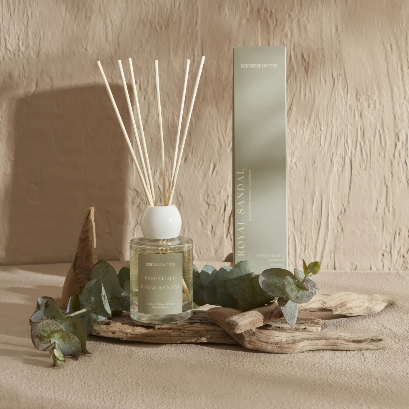 Karaca Home Essentials Royal Sandal Reed Diffuser 100ml, Khaki - Image 2
