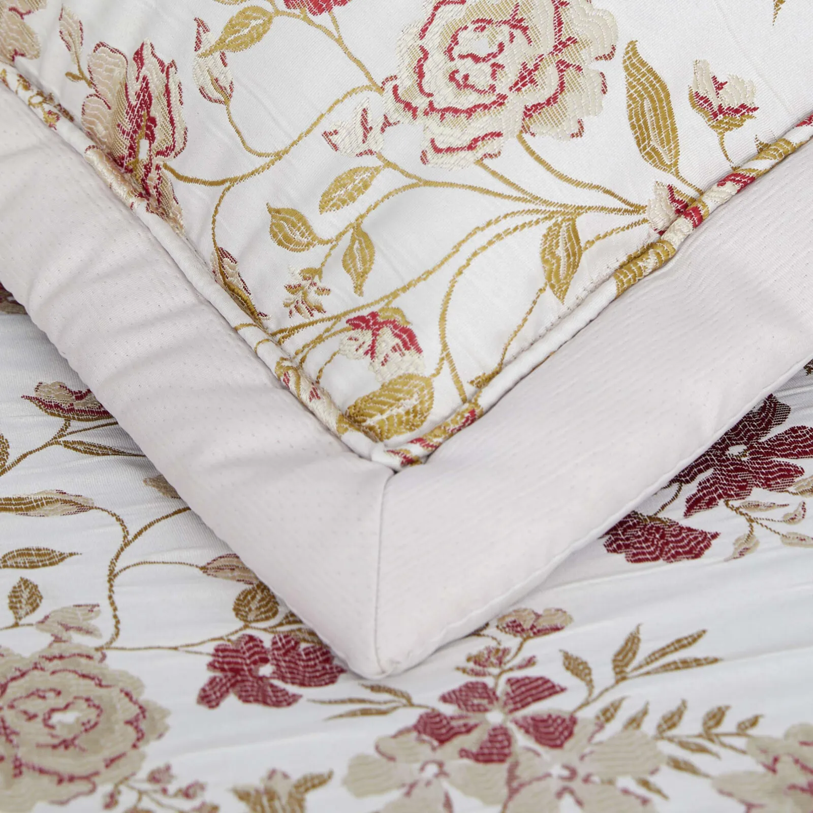 Karaca Home Flora Bedding Set with Bed Sheet, 8 Piece, Double, Red Multi - Image 3