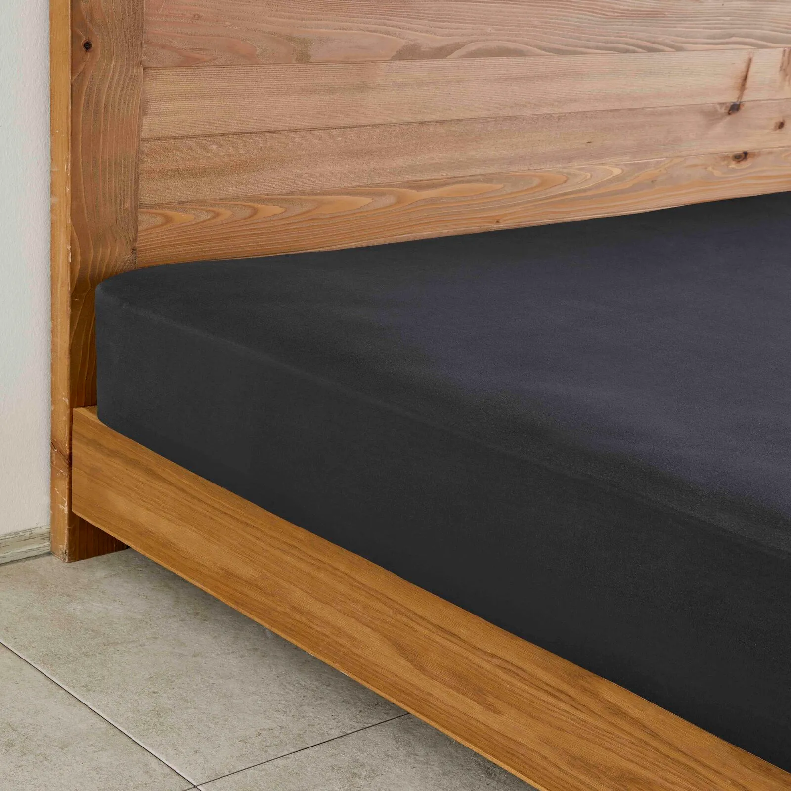 Karaca Home Jersey 100% Turkish Cotton Fitted Sheet, Double, Anthracite - Image 3