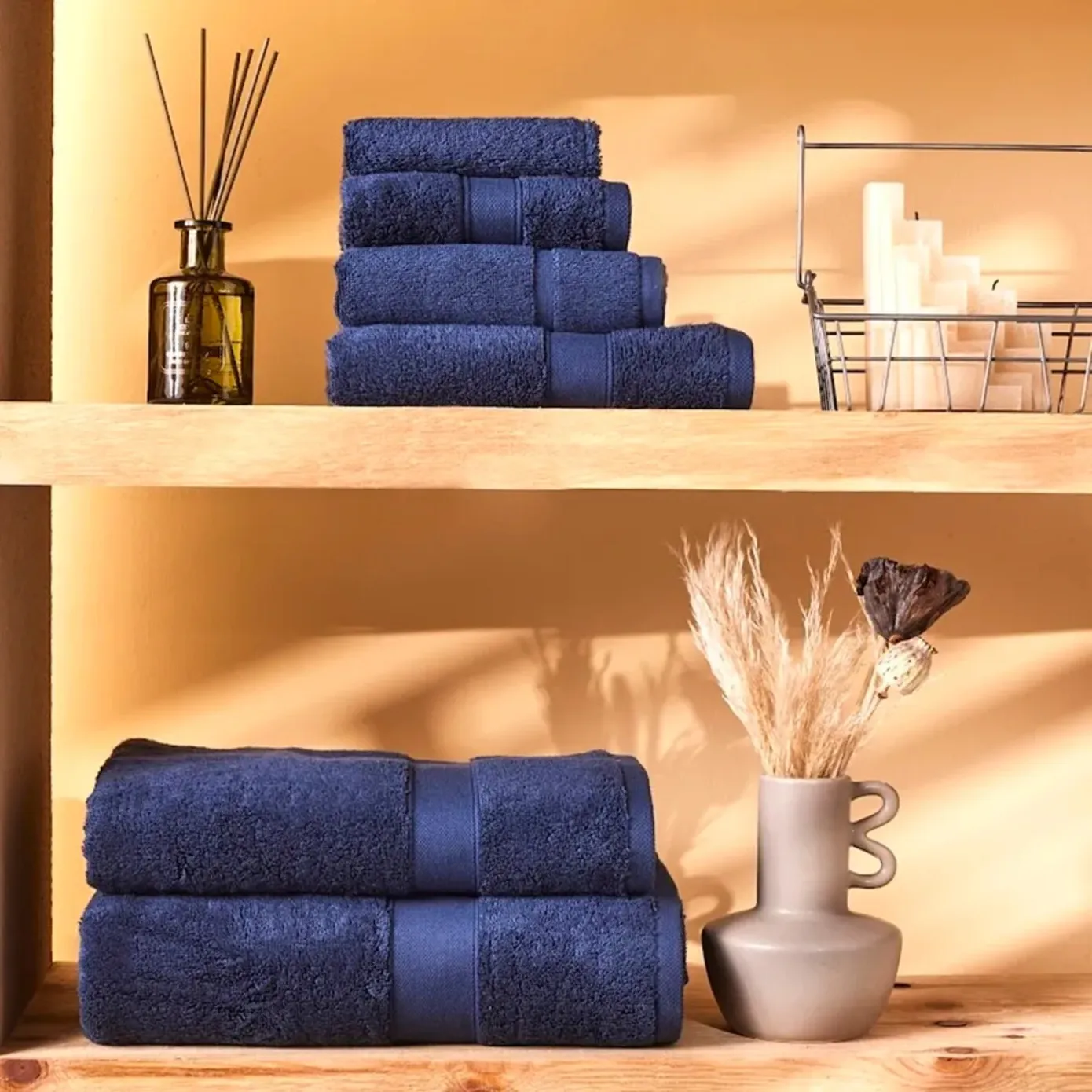 Karaca Home Joey Egyptian Cotton Guest Towel, 30cmx50cm, Navy - Image 3