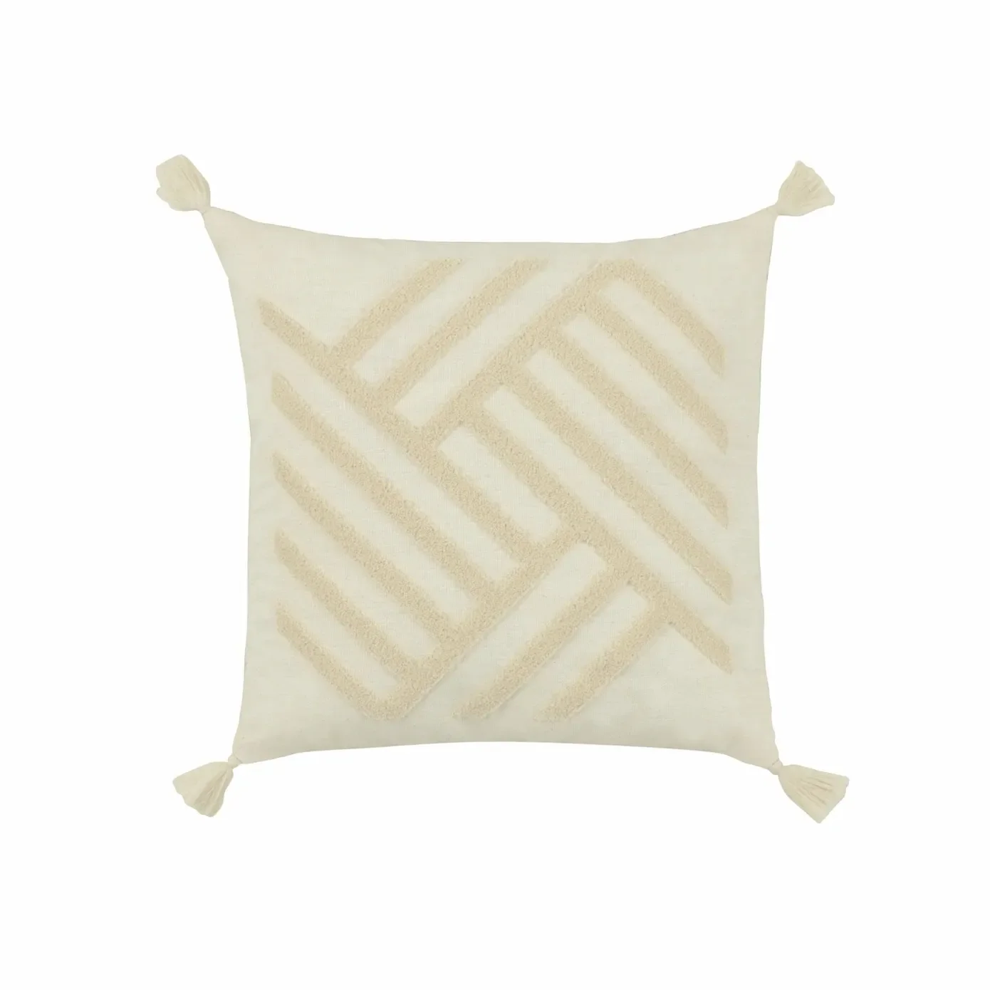 Karaca Home Kassey Filled Cushion, 43cmx43 cm, Cream - Image 2