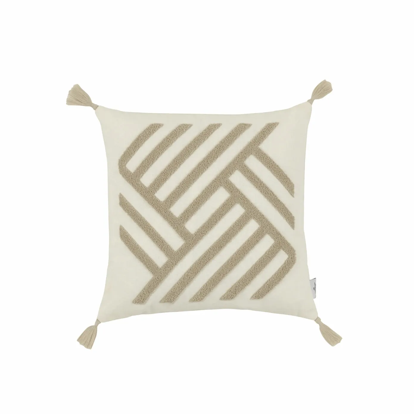 Karaca Home Kassey Filled Cushion, 43cmx43cm, Beige - Image 2