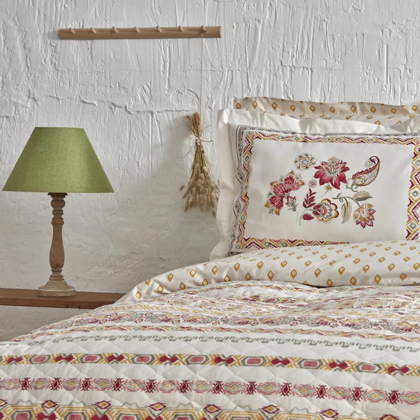 Karaca Home Keira Summer 100% Turkish Cotton Duvet Cover Set with Bed Sheet, Double, Pomegranate Flower - Image 4