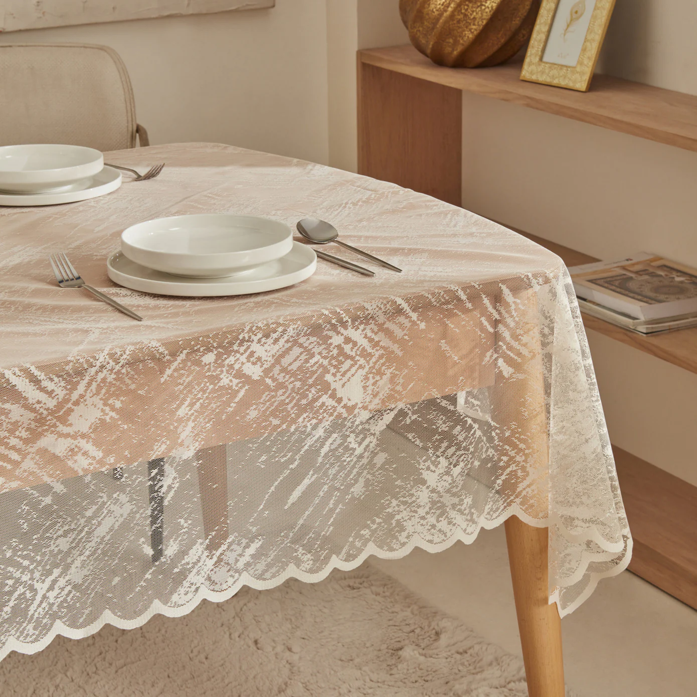 Karaca Home Luana Tablecloth, 145x220cm, Beige