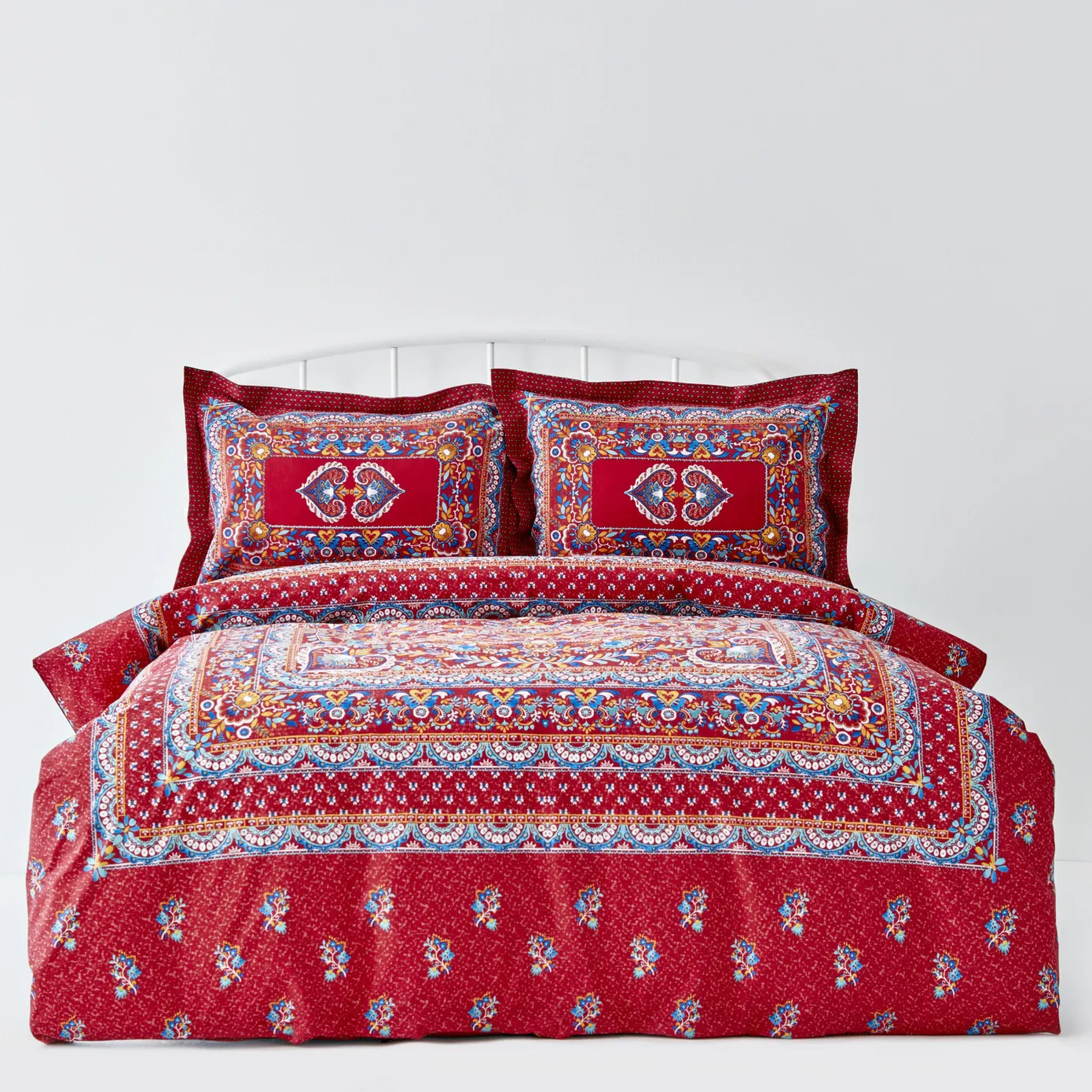 Karaca Home Mihver Pano 100% Turkish Cotton Duvet Cover Set with Bed Sheet, Double, Multi - Image 9