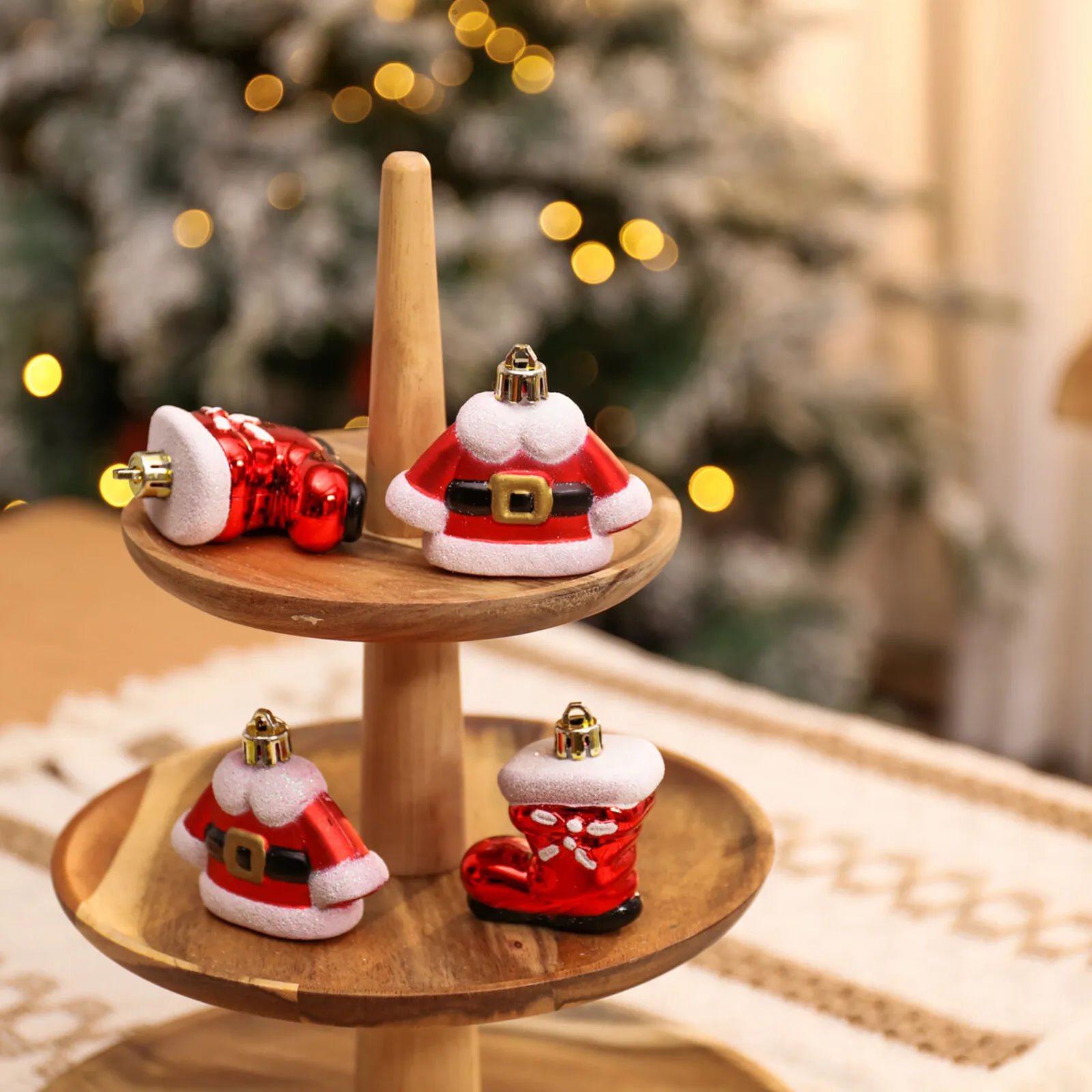 Karaca Home New Year Christmas Tree Decoration Set, 4 Piece, 5.5cm, Multi - Image 2