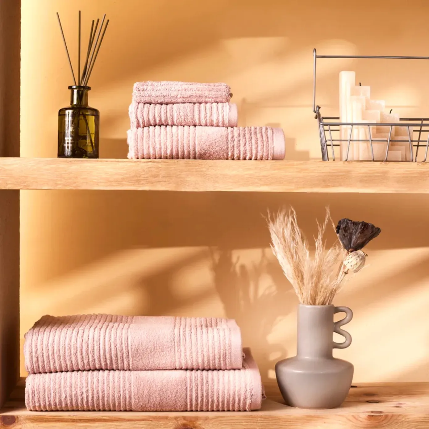 Karaca Home Rachel 100% Cotton BathTowel, 100cmx150cm, Light Rose - Image 2