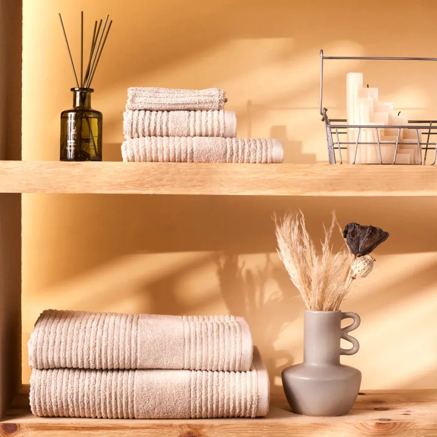 Karaca Home Rachel 100% Cotton Washcloth Towel, 16cmx22cm, Beige - Image 3