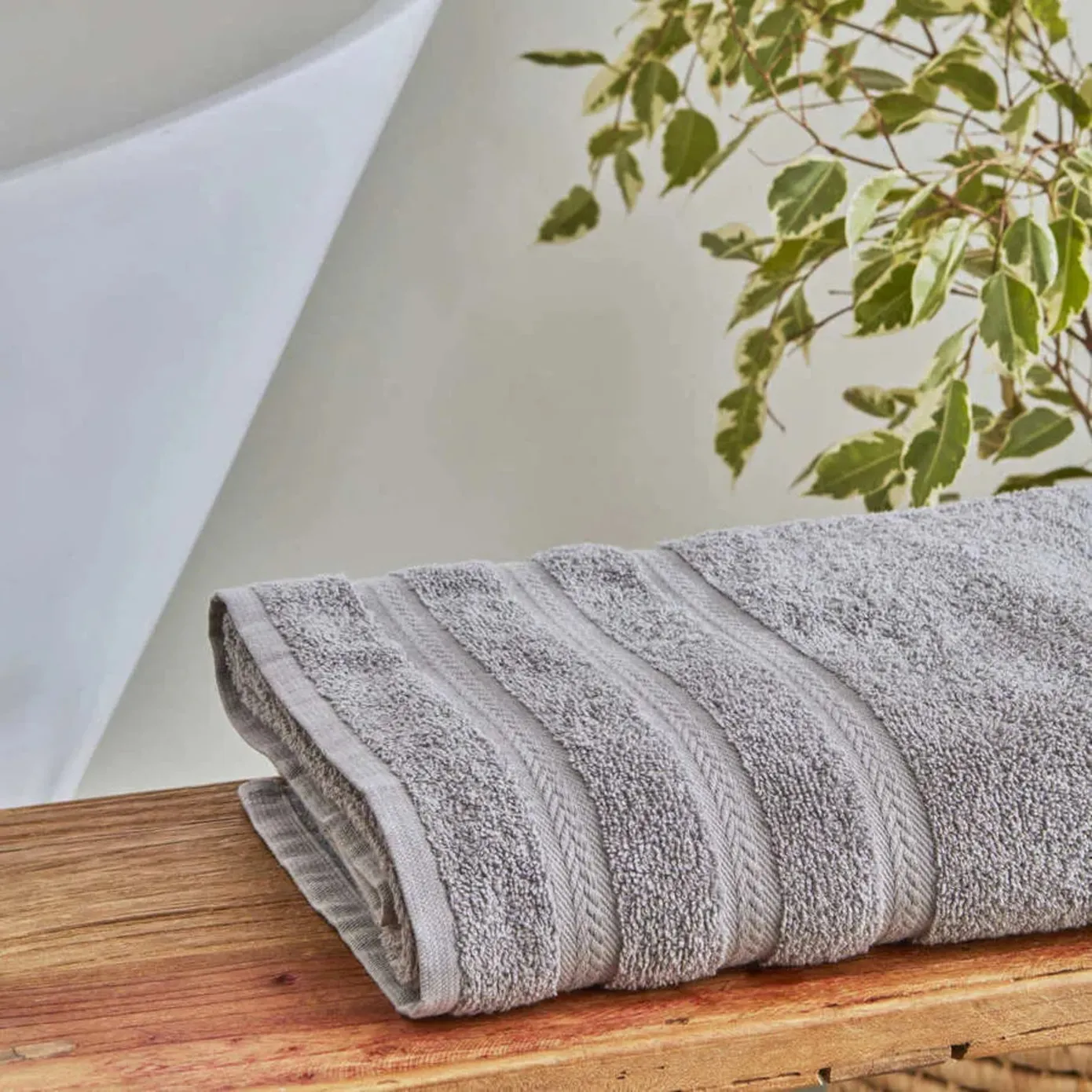Karaca Home Wheat 100% Turkish Cotton Bath Towel, 100cmx150 cm, Light Grey - Image 2