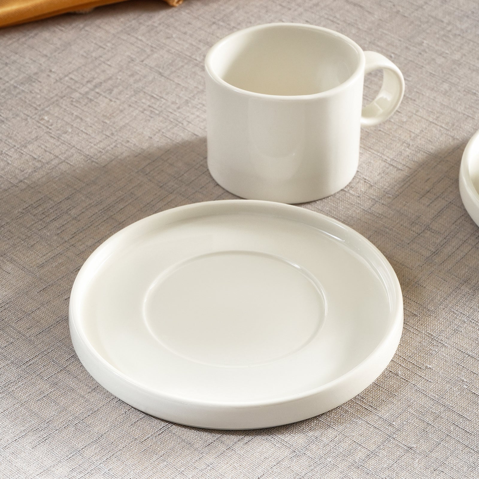 Karaca Hussein Chalayan Future Perfect 4-Piece Porcelain Tea Cup and Saucer Set for 2 People, 200ml, White - Image 4