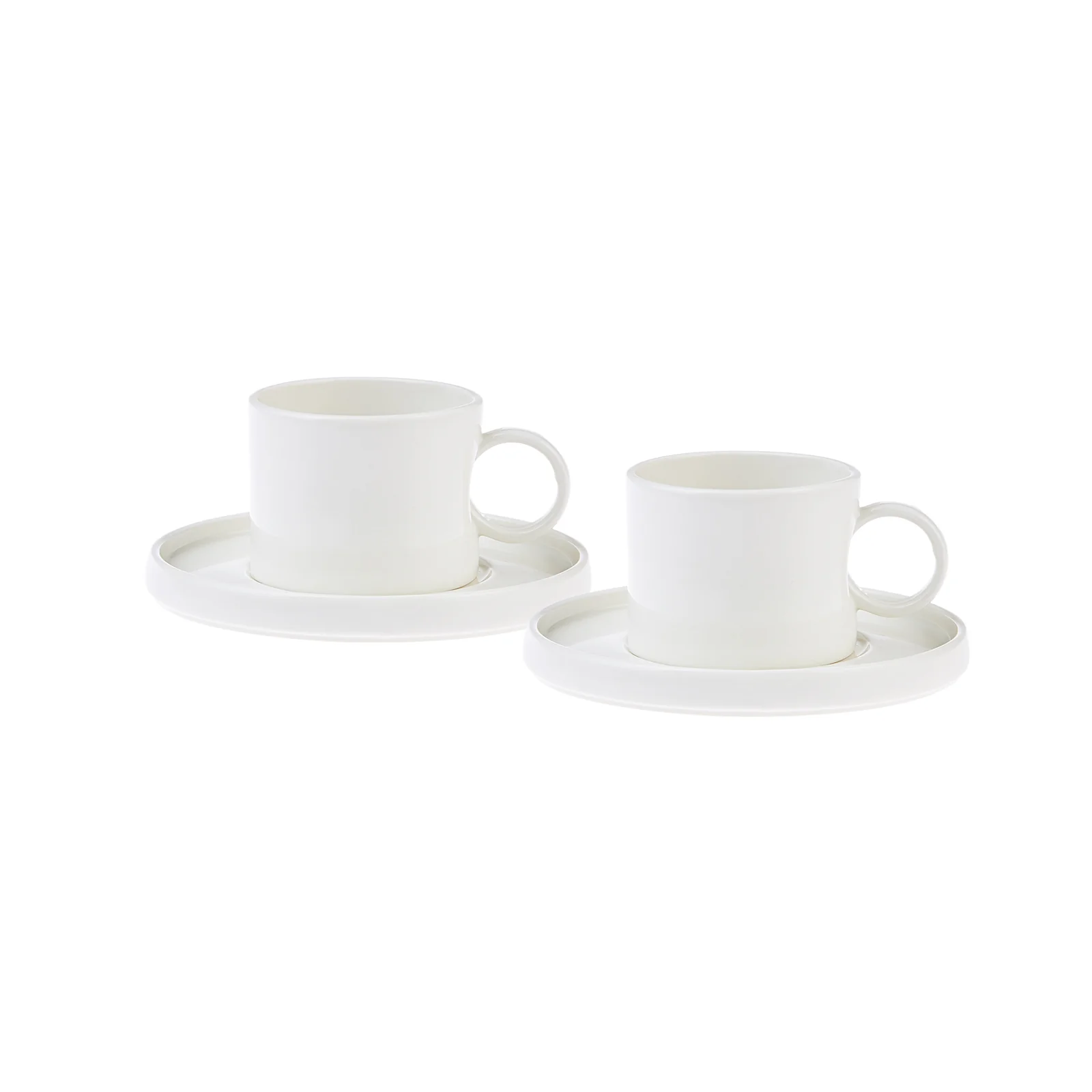 Karaca Hussein Chalayan Future Perfect 4-Piece Porcelain Tea Cup and Saucer Set for 2 People, 200ml, White - Image 7
