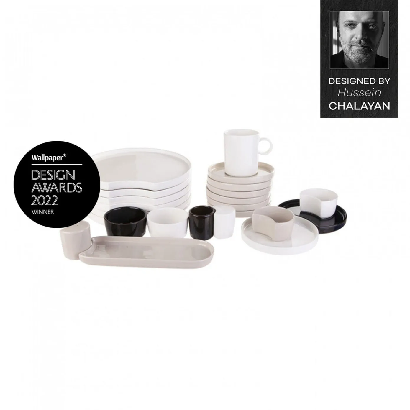Karaca Hussein Chalayan Poly 28-Piece Porcelain Serveware Set for 6 People, Multi - Image 2