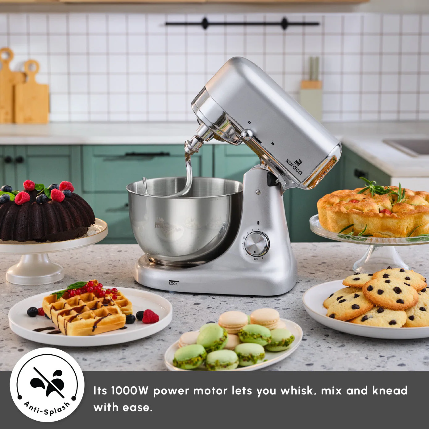Karaca Ironmax Cast Stand Mixer, 5L, 1000W, Grey - Image 6