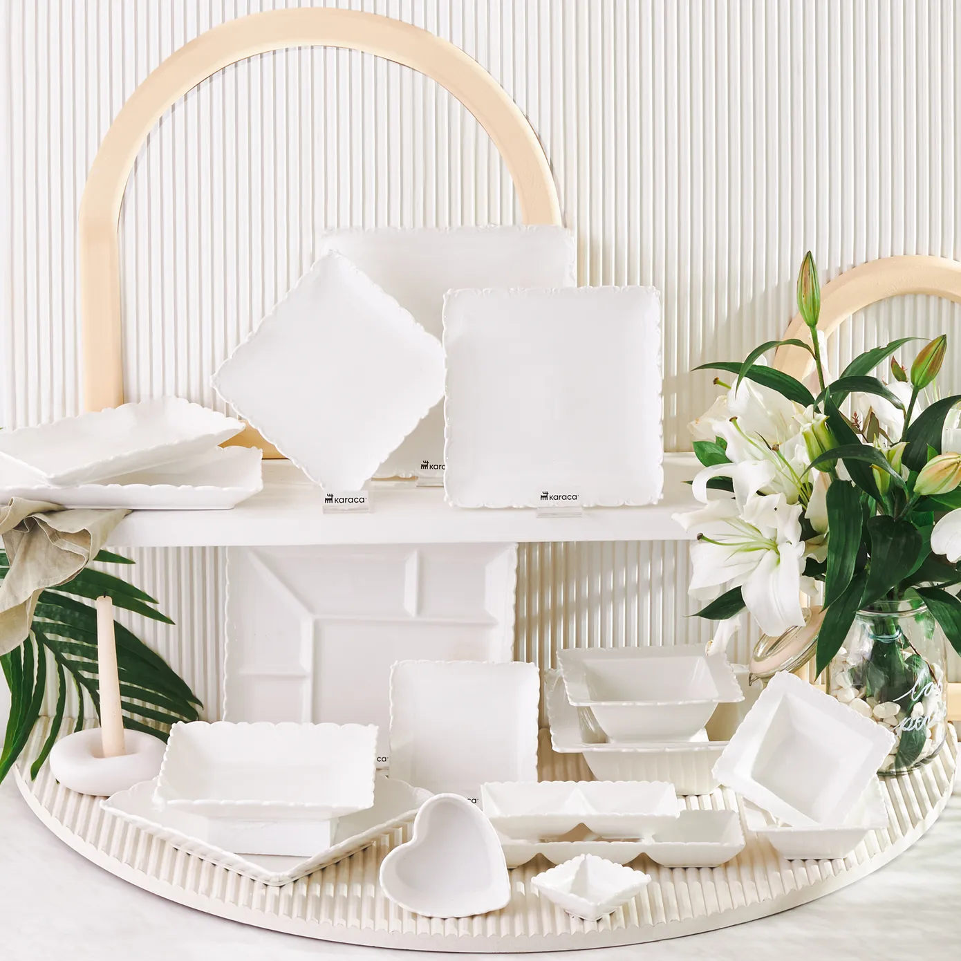 Karaca Ivy Porcelain Serving Platter, 35.3cmx23cmx2.5cm, White - Image 3
