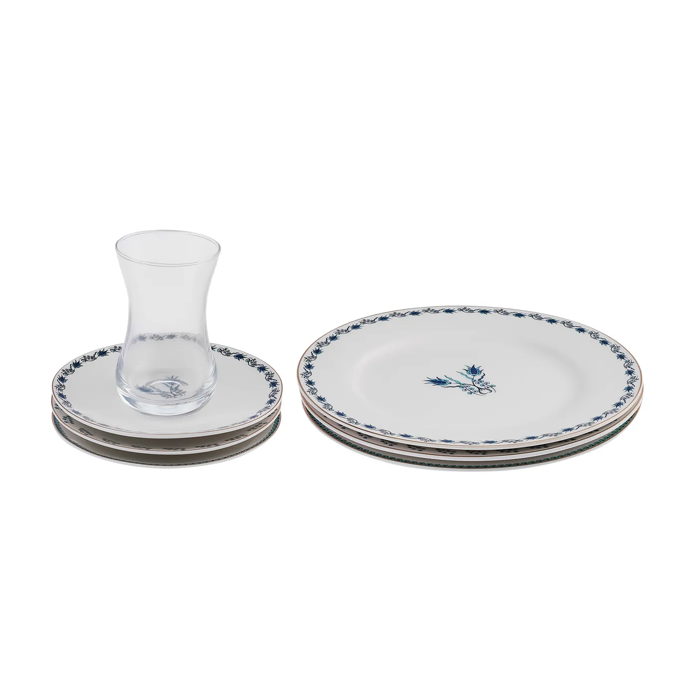 Karaca iznik 18 Piece Porcelain Serveware Set for 6 People, 19cm, White Multi - Image 8