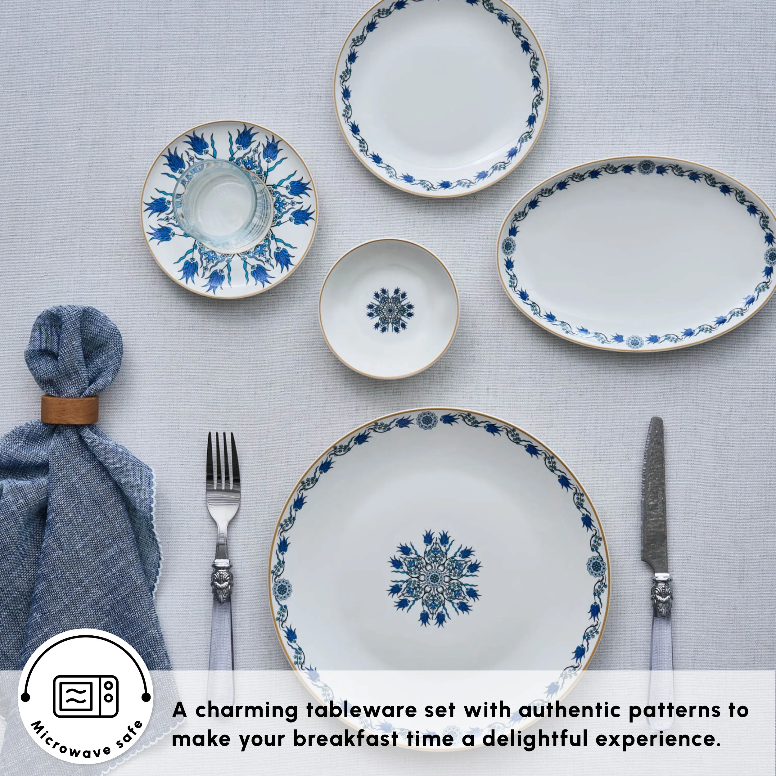 Karaca Bone China İznik 26-Piece Serveware Set for 6 People, Multi - Image 4