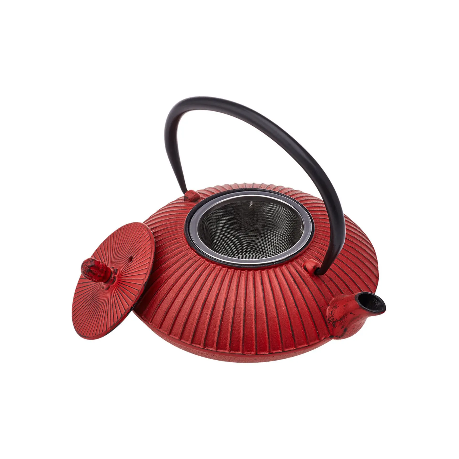 Karaca Japanese Cast Iron Teapot, 800ml, Red Black - Image 4
