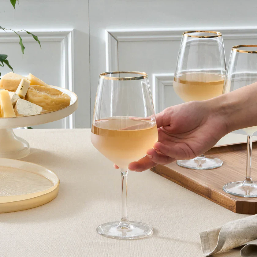 Karaca Jasmine 3-Piece Wine Glass Set, 490ml, White - Image 2