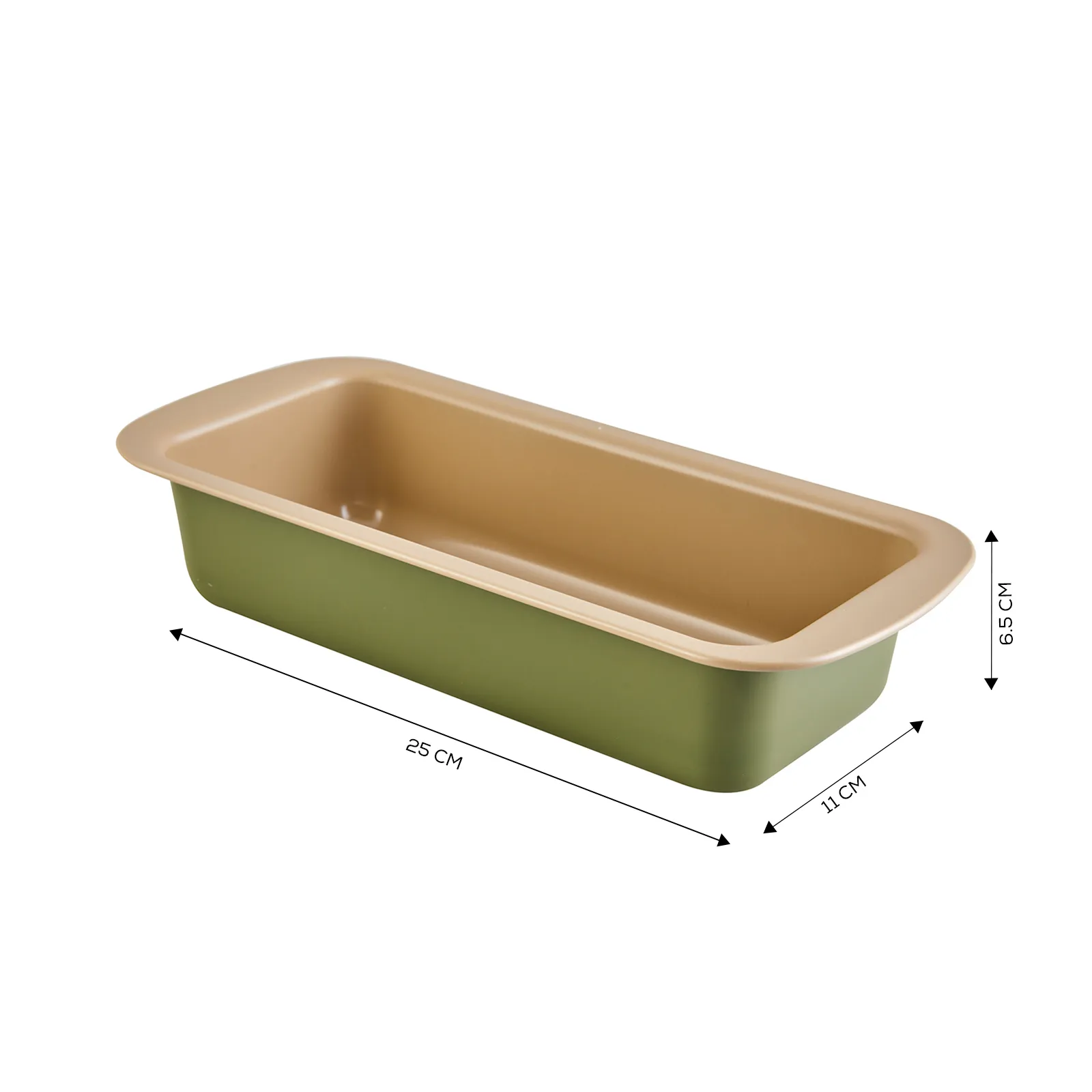 Karaca Jennese Battom Non-Stick Metal Loaf Pan, 25cmx11cmx6.5cm, Green - Image 3