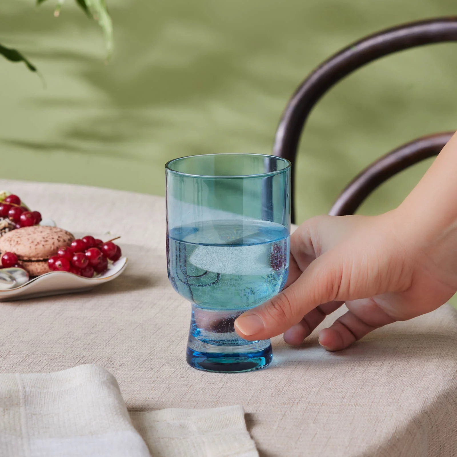 Karaca Julia Tumbler Glass, 340ml, Blue - Image 2
