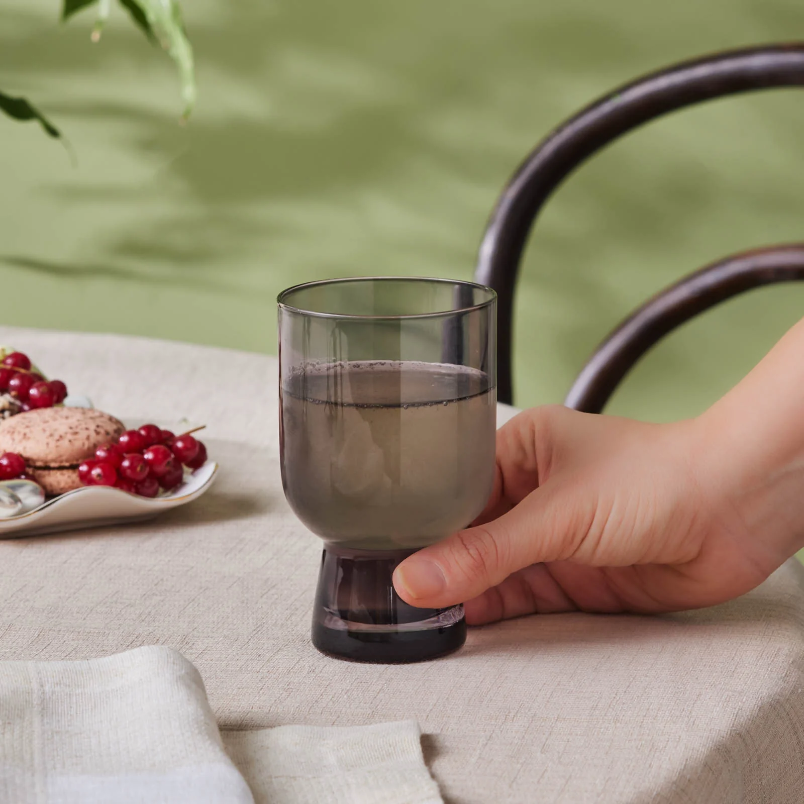 Karaca Julia Tumbler Glass, 340ml, Grey - Image 3