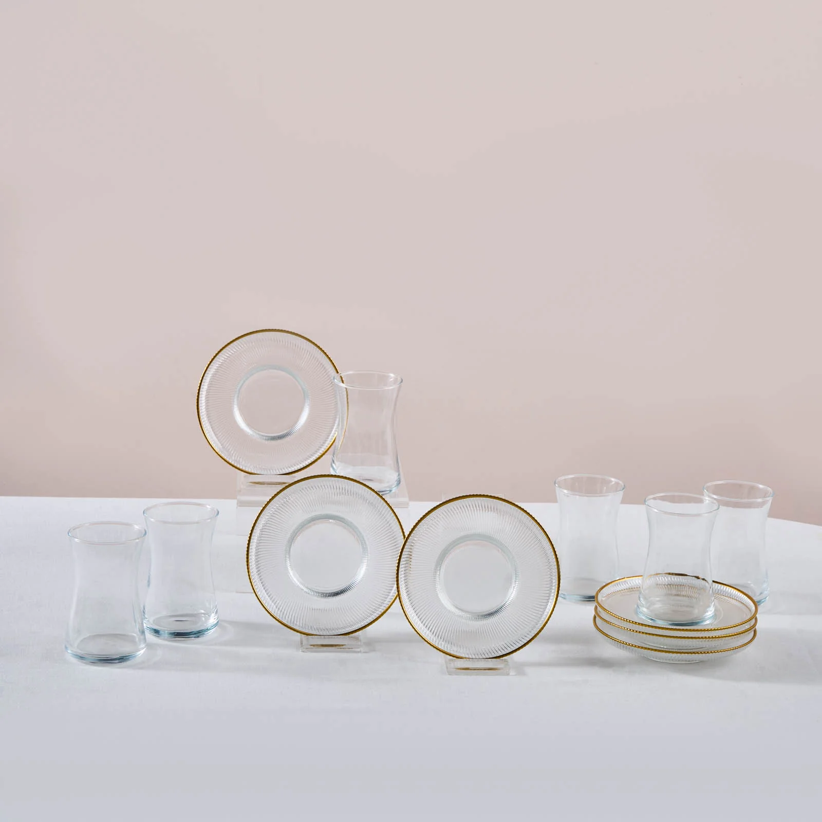 Karaca Juliet 12-Piece Turkish Tea Set for 6 People, 170ml, Gold - Image 5